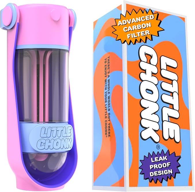 Lil Gulp Dog Water Bottle 15 Fl oz Portable Travel Bottle (Cotton Candy) | Advanced Carbon Filtration for Safe Filtered Water on the Go, BPA-Free, Leak-Proof, Retractable Spout, Walks, Hiking, Camping
