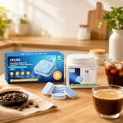 CPLIKE Descaling Tablets for Jura Automatic Coffee Machines | 2-Phase Coffee Machine Cleaner & Decalcifying Tablets for Jura, Extends Machine Life, Preserves Coffee Flavor, 36 Tablets
