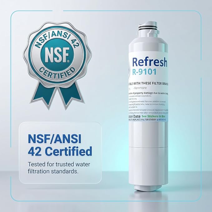 Refresh R-9101 Refrigerator Water Filter Replacement for Samsung DA29-00020A, DA29-00020B, HAF-CIN/EXP, NSF/ANSI 42, 6-Month 300 Gallon Filter (1 Pack, Standard)