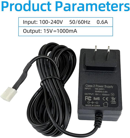 Water Softener Power Supply Transformer, 15V DC Adapter, Compatible with V3186-06 Valves Fits for Water Softener Valves Produced in 2017 or Later Power Supply Cord