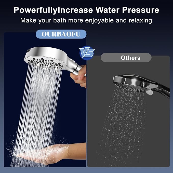 Filtered Shower Head with Handheld, High Pressure 7-Spd Detachable Chrome Showerhead with Stainless Hose, Water Softener Filter Beads for Hard Water - Remove Chlorine, Reduce Dry Itchy Skin