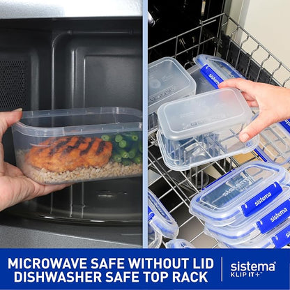 Sistema KLIP IT Large 7L Food Storage Container, Airtight & Stackable, Dishwasher, Freezer, & Microwave-Safe, BPA-Free