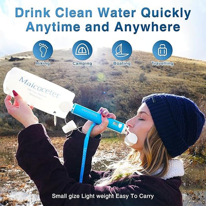 Membrance Replacement (4 Pack) for Water Filter Straw, Portable Replacement Filter for Camping, Hiking & Emergency Preparedness