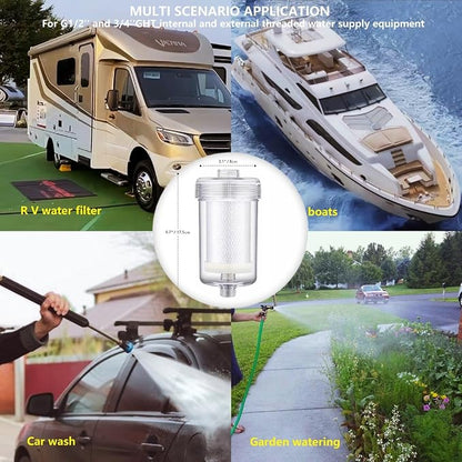 1 Micron High Density Washing Machine Water Filter, Washer Water Filter System, For Washing Machine, Heater, RV, > 99.5% Removes Chlorine Fluorine,Heavy Metals, Reusable ACF Shower Filter