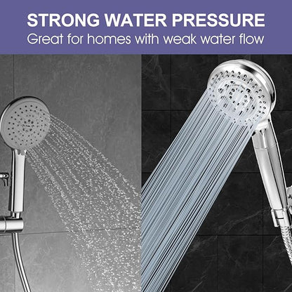 HH901 Handheld Filtered Shower Head, High Pressure, 10 Spray Mode, Water Softener Filter Beads for Hard Water, Remove Chlorine, Reduces Dry Itchy Skin