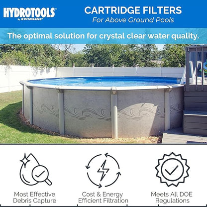 SWIMLINE HYDROTOOLS Model 70151 Extra-Flo Above-Ground Pool Cartridge Filter System - 40 Sq. Ft. Filtration Area, 0.9 THP, 4,500 GPH, 110V/60Hz Single Speed Pump for Pools up to 19,000 Gallons