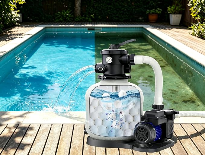 Pool Filter Balls for Sand Filters, 3.1 lbs Reusable Pool Sand Filter Balls (Replaces 100 lbs of Sand), New Upgrade Efficient Swimming Pool Filter Sand Substitute, Reusable White Filter Media Balls