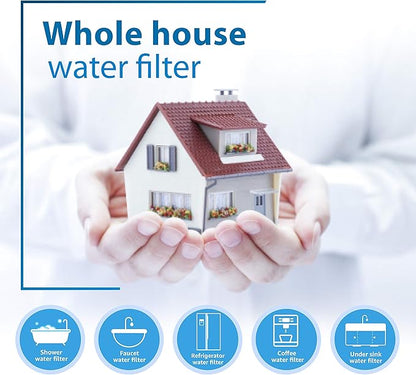 Filterlogic AP810 Whole House Water Filter, Replacement for 3M® Aqua-Pure AP810, AP801, AP811, Whirlpool® WHKF-GD25BB, WHKF-DWHBB, 5 Micron, 10" x 4.5", Well & Tap Water Filter, Pack of 3