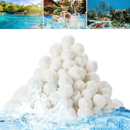Redcoutt 3.1 Lbs Pool Filter Balls for Sand Filter, Reusable Eco-Friendly Filter Media for Sand Filter Pump, Replaces 100 Lbs Pool Filter Sand, Long-Lasting for Several Seasons