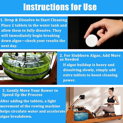 Premium Water Purification Tablets for Rowing Machine Tanks | Effective Cleaning & Water Treatment Formula for Universal Use in Water Rowing Machines