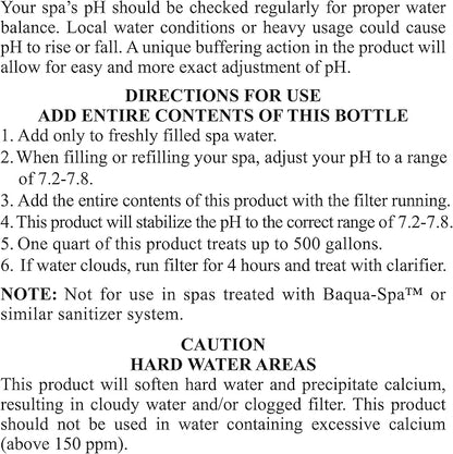 SpaChoice 1-Quart 2-Pack Premium Control The pH, pH Balance for Hot Tub, Made in USA