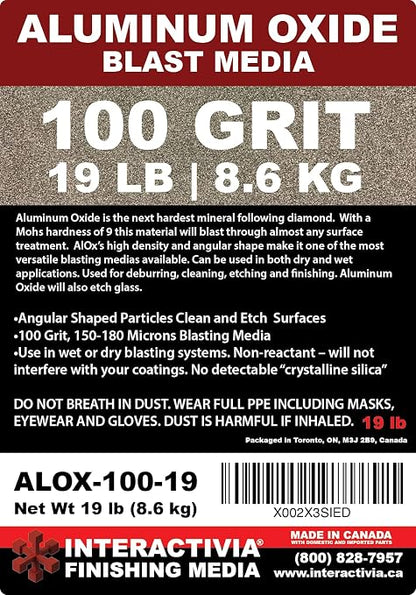 #100 Aluminum Oxide - 19 LBS - Medium Sand Blasting Abrasive Media for Blasting Cabinet and Blasting Guns.