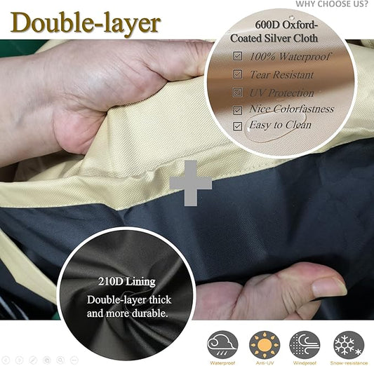 Water Softener Cover Waterproof, Water Softener Cover for WHES30E/WHES40E Grain Softener Housings Outdoor,(Beige&Tan)