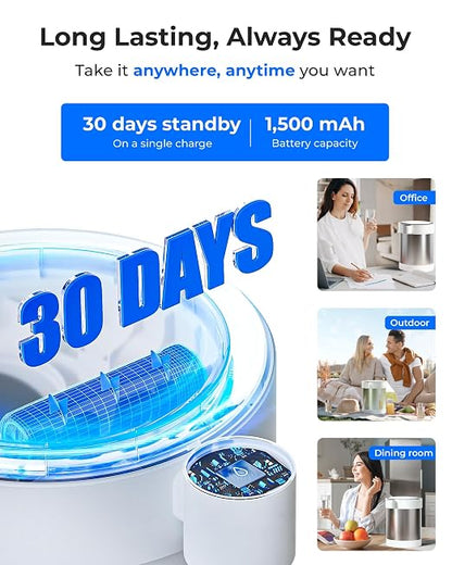 Waterdrop ED21W Rechargeable Non-Gravity Water Filter System, 5-Stage Stainless Steel Countertop Filtration, Reduce 70+ Contaminants, Lead, Chlorine and Cadmium, 22-Cup