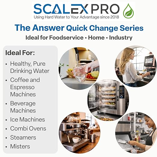 The Answer 12” Hard Water Scale Prevention Filter – Salt-Free NAC Technology Stops & Removes Scale Up to 26 Grains, Removes Chlorine & Other Common Municipal Water Chemicals, 7500 Gallons