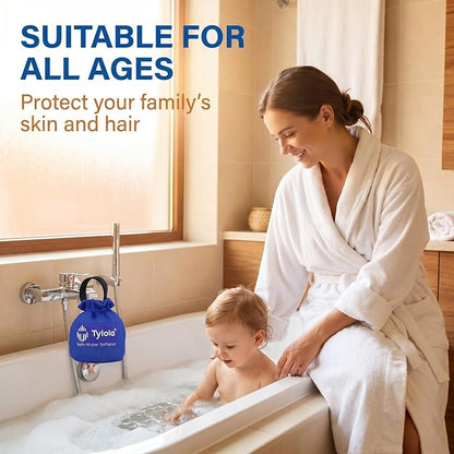 Bath Filter for Tub, Bathtub Water Filter for Hard Water, Reusable Bath Water Softener for Tub Faucet, Helps Reduce Heavy Metals & Hard Water Minerals, Softer Skin & Hair, Tylola Bath Tech 2000