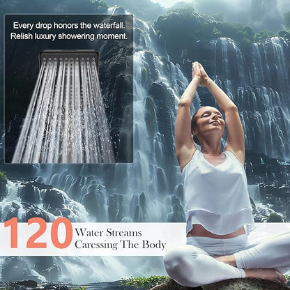 Homlord Filtered Shower Head with Handheld Matte Black - High Pressure 6 Modes, 120 Anti-clog Nozzles, Detachable Showerhead with Hard Water Filters, Extra Long 6ft Hose, Power Wash Mode for Bathroom
