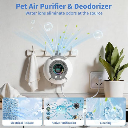 Small Filterless Air Purifiers for Home, Water Ionic Pet Odor Eliminator Air Cleaner for Odors, Smell & Smoke, USB Powered Quiet Mini Portable Air Purifier for Bathroom/Bedroom/Travel, White