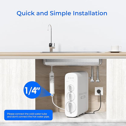 Waterdrop MNR35-2 Remineralization Filter, 1/4" Quick Connect Mineral Filter for Undersink Reverse Osmosis System, Restore Essential Minerals for RO System, RO Mineral Filter System, 2-Pack