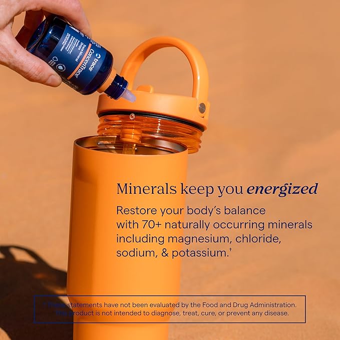 Trace Minerals ConcenTrace Trace Mineral Drops | Supports Energy, Digestion, Bone Health & Hydration, 70+ Ionic Trace Minerals w/ Magnesium, Chloride & Potassium | Keto, Vegan & Non-GMO | 24 Servings
