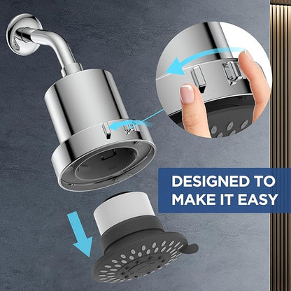 2 Pcs Shower Head Filter Replacement Cartridge for HOPOPRO Filtered Fixed Shower Heads: B0FCFFG8V9, B0FM2TWFGJ, B0FM342LZ2 Remove Chlorine, Heavy Metals for Better Skin & Hair