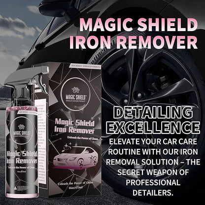 Magic Shield Iron Remover Spray for Cars 68oz – pH-Neutral Iron and Fallout Remover for Car, Motorcycle, RV & Boat | 5-Minute Reaction, Effective on Wheels & Paint | All-In-One Solution