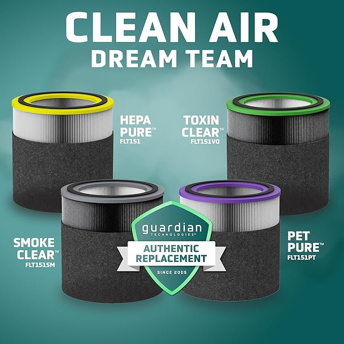 GermGuardian FLT15CB4 Genuine Carbon Filter Replacements for AirSafe Series and AC151 Air Purifier, 4-Pack