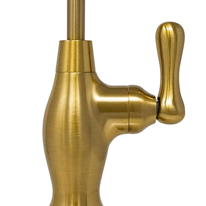 Metpure Airgap RO Faucet Reverse Osmosis Drinking Water Filtration System Water Dispenser Spout (Brushed Gold) with Pre-Inserted Tubing and Faucet Wrench. Vase Style. NSF Certified.