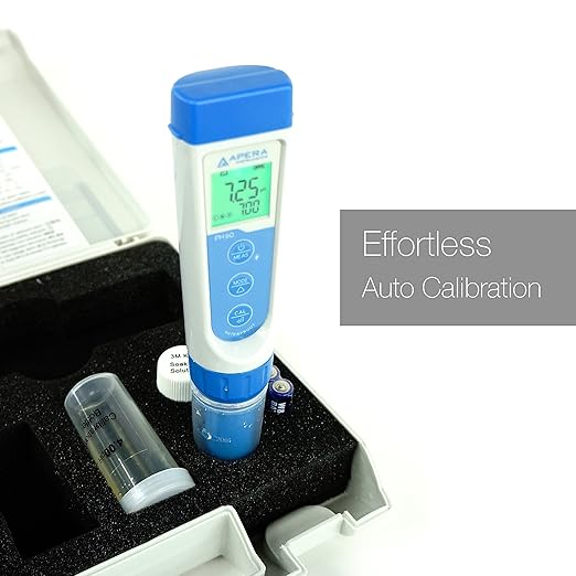 Apera Instruments AI311 Premium Series PH60 Waterproof pH Pocket Tester Kit & LLC-AI1109 8oz. pH Calibration Buffer Solution Kit