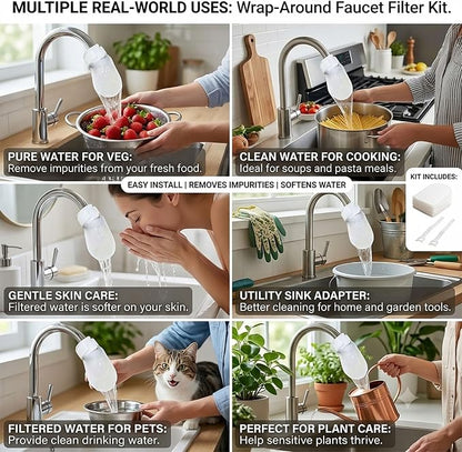 100Pcs Faucet Filter Bags for Kitchen Sink, Faucet Filter Cotton Bag for Water Sediment Reduction, Anti-Splash, Easy Installation