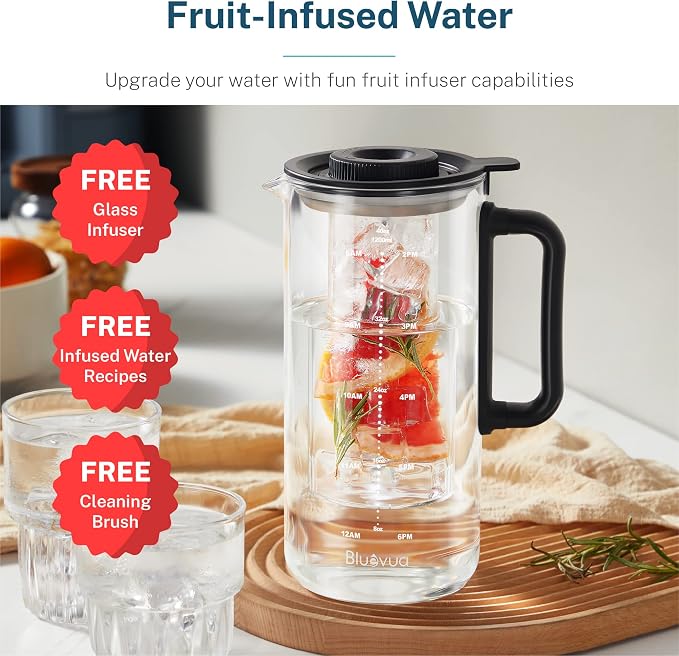 Bluevua RO100ROPOT-LITE Countertop Reverse Osmosis Water Filter System, Blue, with One Extra ROPOT-LITE Replacement Carafe, Bundle