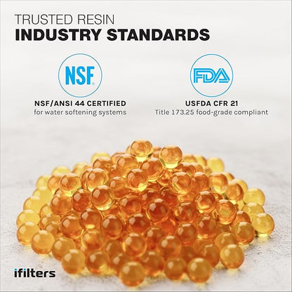 iFilters Resin Media Replacement for Water Softeners - 0.25 / ¼ Cubic Foot (CuFt) | 100% Ion Exchange Quality Cation | 8,000 Grain Capacity | Certified (MED-CAT-025)