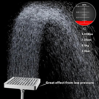 Voolan High Pressure Rain Shower Head with Handheld Spray Combo, Hand Held Filter Showerhead with Self-adhesive Holder and 59" Hose (Luxury Chrome)
