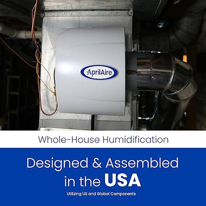 AprilAire 500M Whole-House Humidifier, Manual Compact Furnace Humidifier, Large Capacity Whole-House Humidifier for Homes up to 3,600 Sq. Ft., White