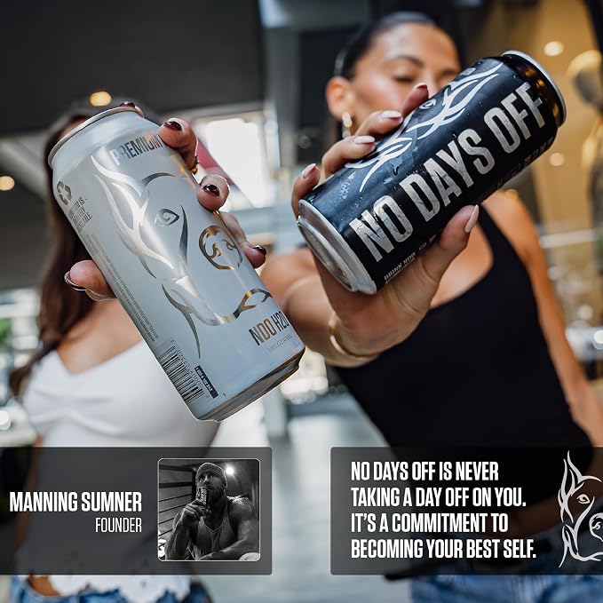 NO DAYS OFF Premium Water - 12 Pack, 16 fl oz, Still - 8.1pH Alkaline Ultra-Purified Reverse Osmosis with Electrolytes & Minerals - Calcium, Magnesium, Potassium - BPA-free 100% Recyclable Cans