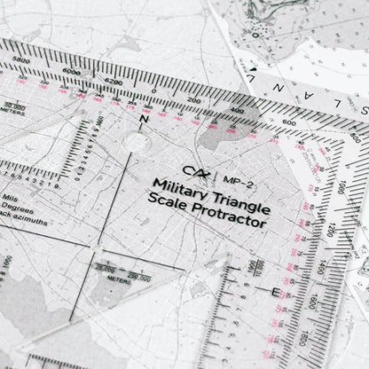 CYA MP-2 GTA 5-2-12 Military Map Protractor - UTM MGRS Coordinate Scale | GTA 5-2-12 equivalent map protractor with degrees, mils & reverse azimuths. Fits 1:10k to 1:250k UTM/MGRS charts.