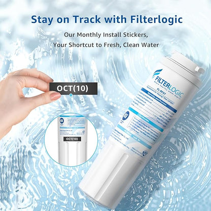 Filterlogic UKF8001 Replacement for Filter 4, Whirlpool EDR4RXD1, Maytag 4396395, UKF8001AXX-200, UKF8001AXX-750, 46-9006, Puriclean II, FMM-2, FL-RF07, Refrigerator Water Filter, Pack of 2