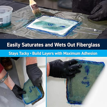 TotalBoat Polyester Laminating Resin - Marine Grade Fiberglass Resin and MEKP Catalyst for Layups and Repairs (Quart)