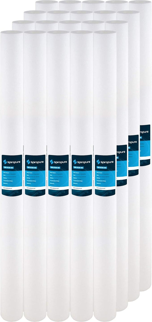 SpiroPure 40x2.5 25 Micron Spun Sediment Water Filter SDC-25-4025 (20 Pack)