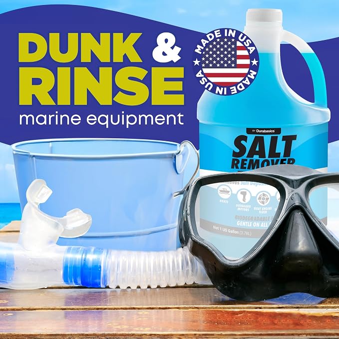 [1 Gallon] Salt Remover Concentrate - Marine Engine Flush for Boats - Perfect for Outboard Motor Flush & Washing Salt Deposits - Remove Salt Deposits for Autos