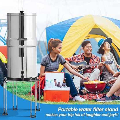 Dreyoo Water Filter Stand 8" Tall by 9" Wide Compatible with Berkey Water Filter System Countertop, Detachable Stainless Steel Stand for Most Medium Gravity Fed Drinking Fountain
