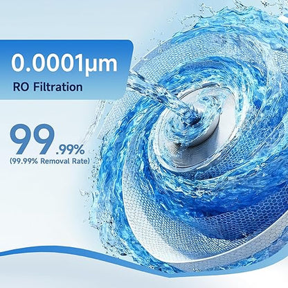 AQUALTRA USF-4RF-100 100 GPD Alkaline Reverse Osmosis System 3: 1 Pure to Drain Under Sink Water Filtration System with Dedicated Faucet