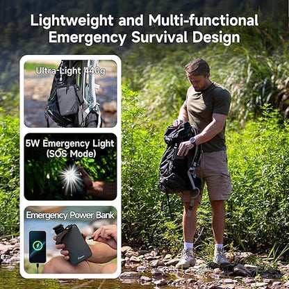 Nawaza Portable Electric Water Filter - 0.01 Micron Outdoor Camping Water Purifier for Hiking, Camping Water Filtration System Survival,Travel and Emergency (Grey)