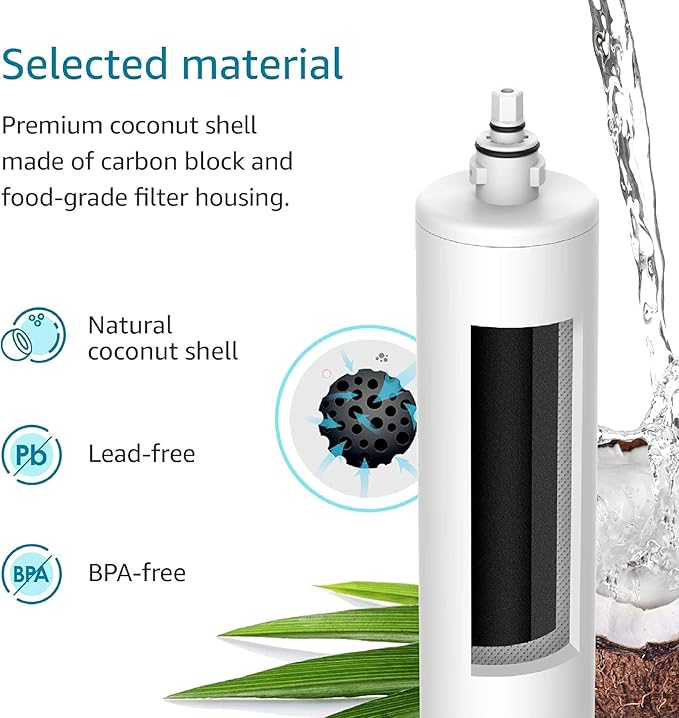 AQUA CREST FQK1R, GXULQR Under Sink Water Filter, Replacement for GE FQK1R, GXULQR, Compatible with GE GXK140TNN and GXULQK systems, NSF/ANSI 42 372, 2K Gallons, Reduces Lead, Chlorine