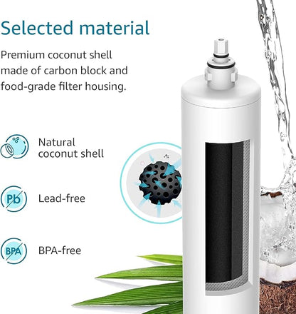 AQUA CREST FQK1R, GXULQR Under Sink Water Filter, Replacement for GE FQK1R, GXULQR, Compatible with GE GXK140TNN and GXULQK systems, NSF/ANSI 42 372, 2K Gallons, Reduces Lead, Chlorine, 2 Pack