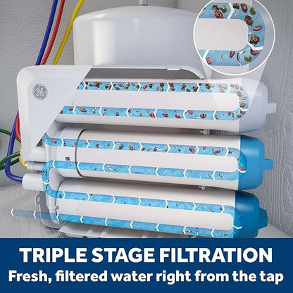 Bundle of GE Appliances Reverse Osmosis Under Sink Drinking Water System and GE Appliances Heavy Duty Whole House Water Filtration System with Advanced Filter