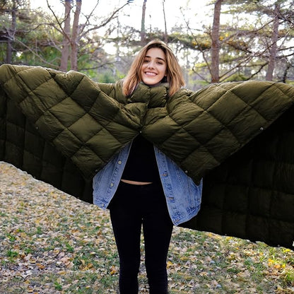 KingCamp Puffy Blanket for Camping, Warm Down Alternative Outdoors Indoors Quilt, Lightweight Compact Packable Windproof Blankets for Stadium, Airplane, Travel, Picnics, Backpacking