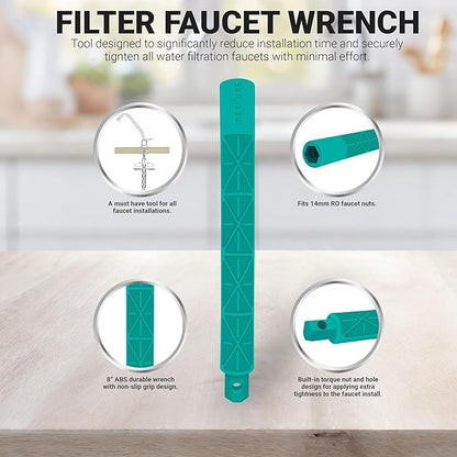Metpure Non-airgap NSF Certified RO Faucet Reverse Osmosis Drinking Water Filtration System Water Dispenser Spout (Venetian Bronze). Vase Style with Faucet Wrench.