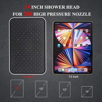 Dual shower Head with Handheld and Filter-14'' Rainfall ShowerHead,High Pressure Handheld Shower Head with Filters for Hard Water,7Spray with Power Wash,3-Way Setting for Couple Bathroom