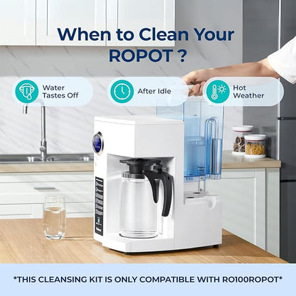 Bluevua Cleansing Kit for RO100ROPOT & RO100ROPOT-UV – Includes 5 Cleaning Tablets and Filter Accessory for Internal System Maintenance and Freshness Support
